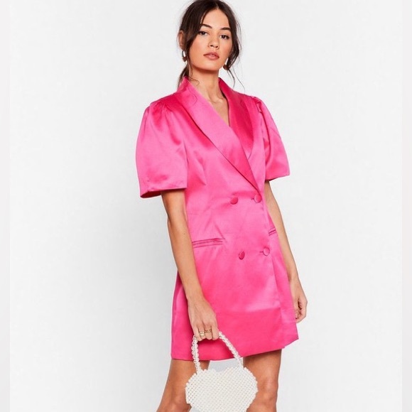 Satin Puff Sleeve Blazer Dress - Picture 5 of 6